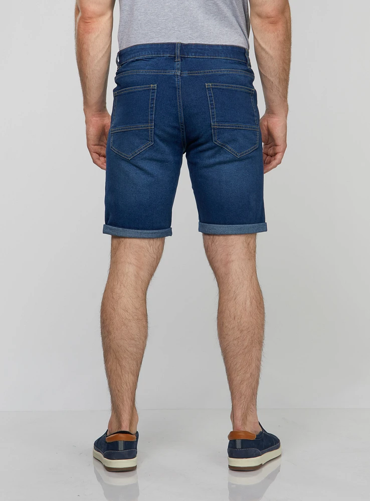 Bermuda en denim extensible
