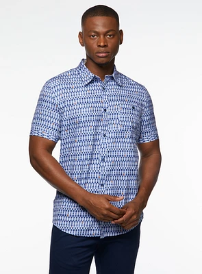 Chemise manches courtes à imprimé de galets