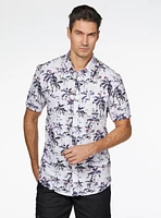 Palm Trees Print Short Sleeve Shirt