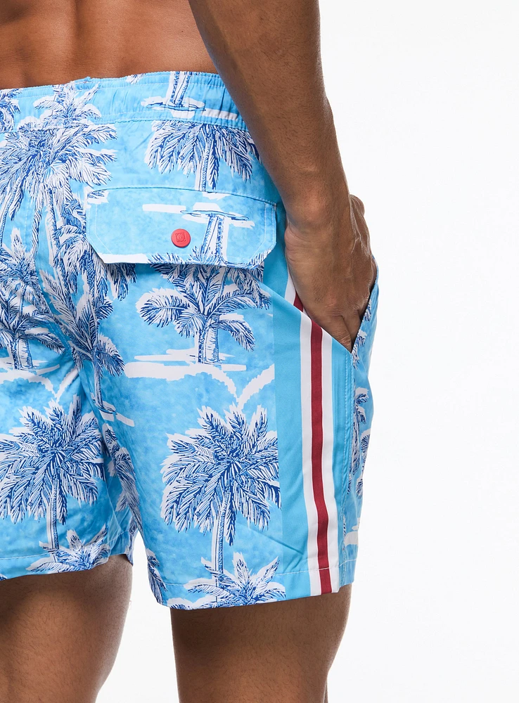 Maillot de bain à imprimé palmiers