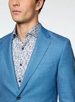 Veston bleu à effet lin