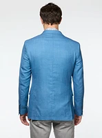 Veston bleu à effet lin