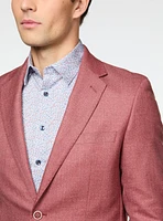 Veston rouge à effet lin