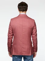Veston rouge à effet lin