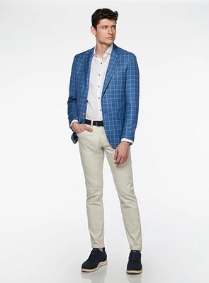 Blue Checked Sport Jacket with yellow accents