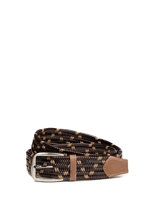 Brown and Navy Braided Web Belt