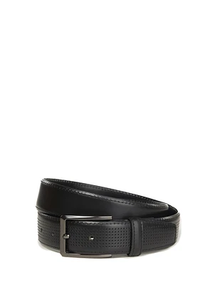 Black Perforated Leather Belt