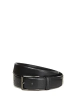 Black Perforated Leather Belt