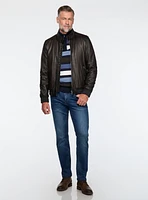 Manteau en cuir grainé