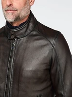 Manteau en cuir grainé