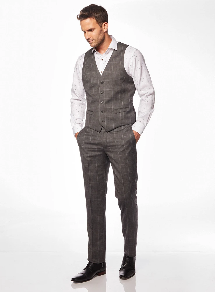 Grey Checked Vest