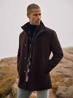 Manteau habillé uni à col montant