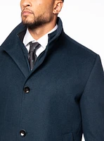 Manteau habillé uni à col montant