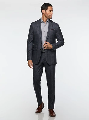 Navy and Brown Check Suit