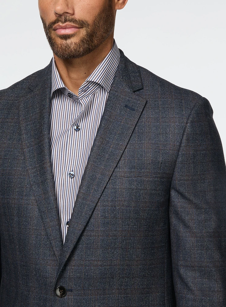 Navy and Brown Check Suit