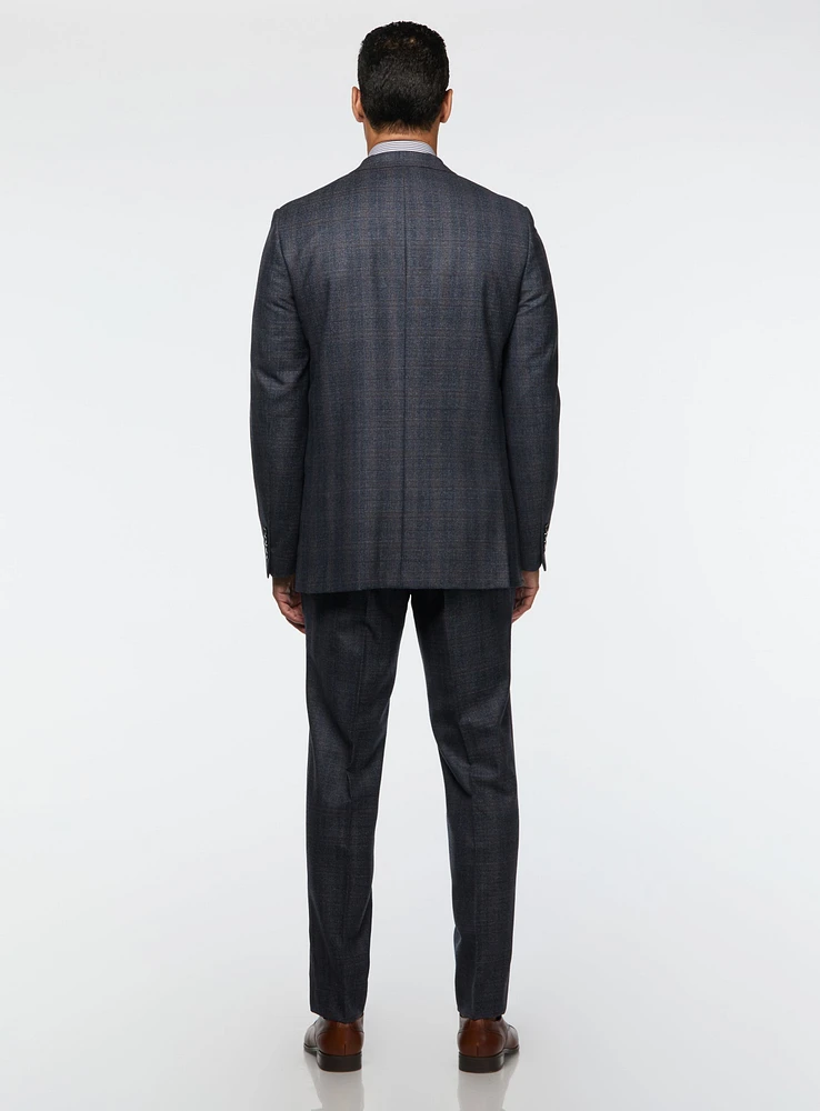 Navy and Brown Check Suit