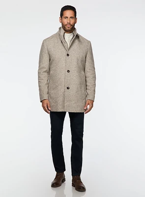 Beige Knit Overcoat