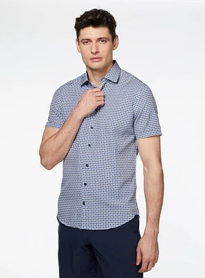 Chemise à manches courtes imprimée médaillons