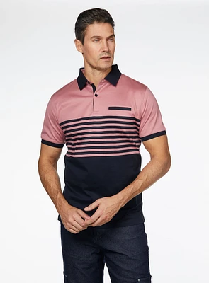 Black Striped Pink Polo