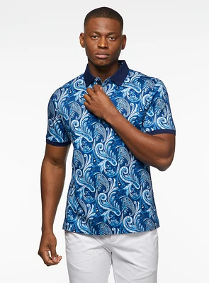 Polo bleu paisley