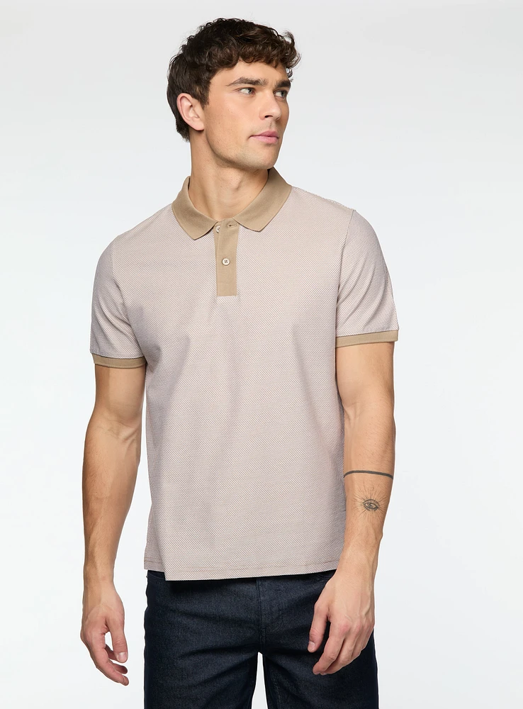 Polo en tricot texturé