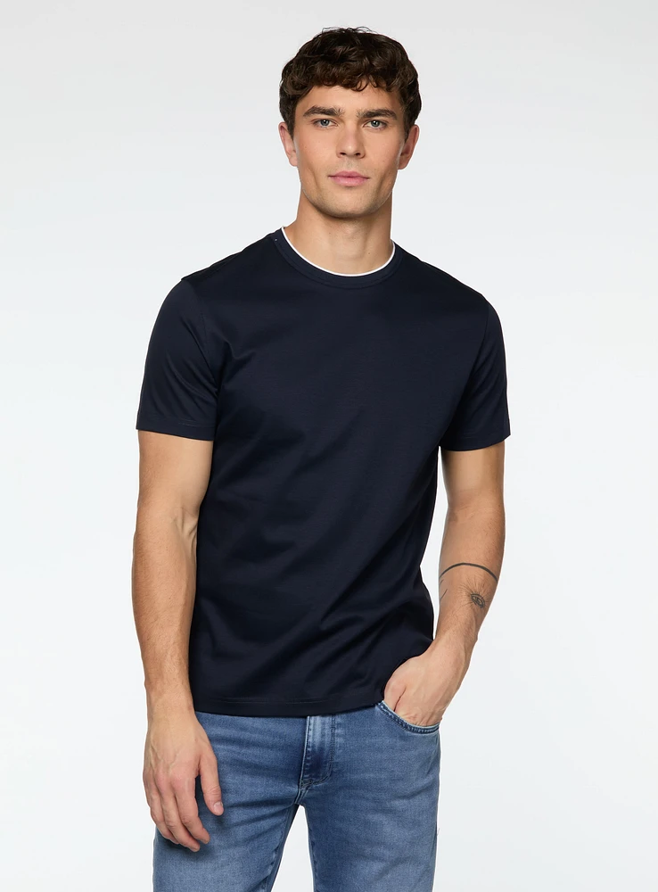 Contrasting Crew Neck T-Shirt