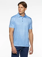 Blue Crosshatch Performance Polo