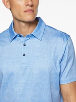 Blue Crosshatch Performance Polo