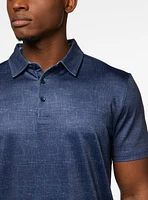 Navy Crosshatch Performance Polo