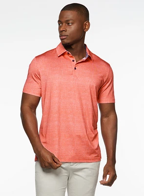 Coral Crosshatch Performance Polo