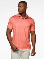 Coral Crosshatch Performance Polo