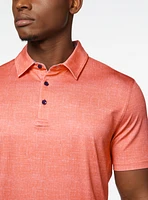 Coral Crosshatch Performance Polo