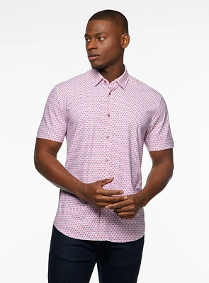 Geometric Print Stretch Shirt