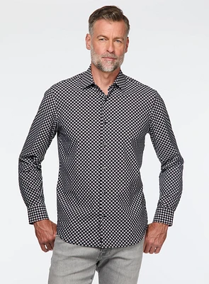 Fan Print Stretch Shirt