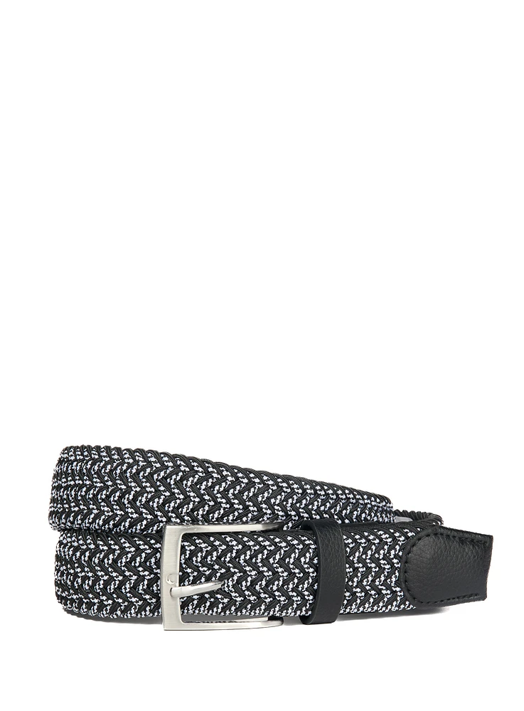 Ceinture tressée zigzag noire