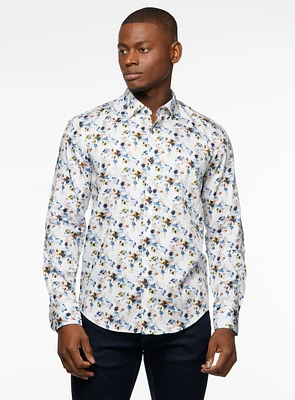 Chemise satinée à imprimé aquarelle