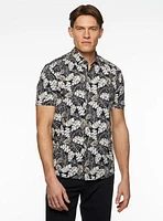 Chemise en popeline à imprimé feuilles de palmier
