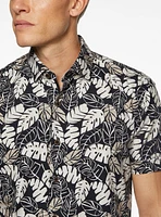 Chemise en popeline à imprimé feuilles de palmier