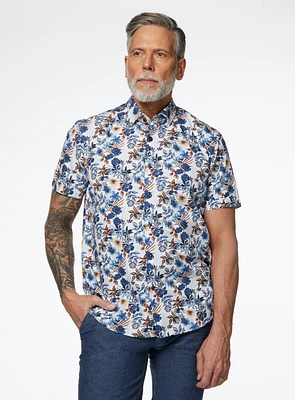 Chemise en popeline à imprimé florale