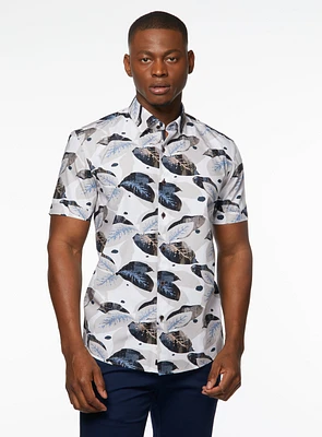 Rubber Tree Print Poplin Shirt