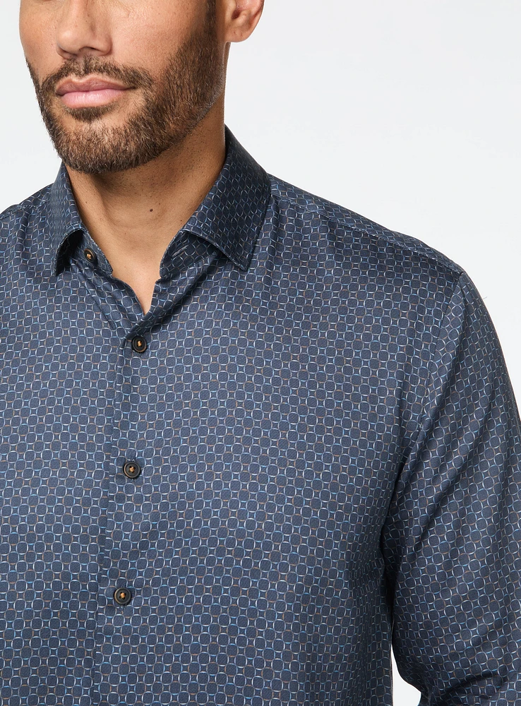 Chemise satinée à motif de bulles