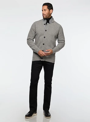 Grey Zippered Cardigan