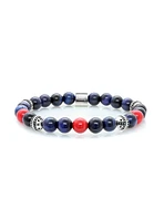 Bracelet 'Rosso' de perles bleues