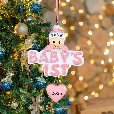 Baby Girl's 1st - Girl Ornament