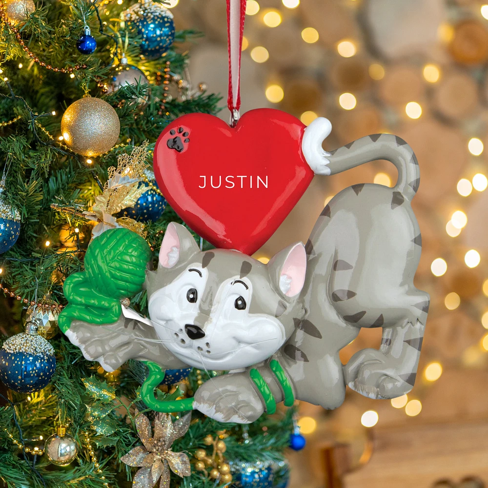 Cat With Yarn Ornament
