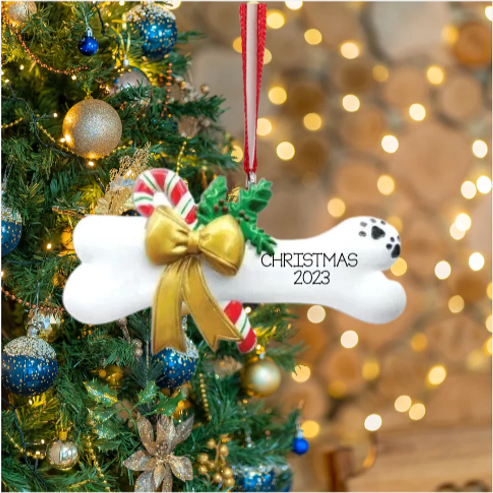 Dog Bone with Holly Ornament