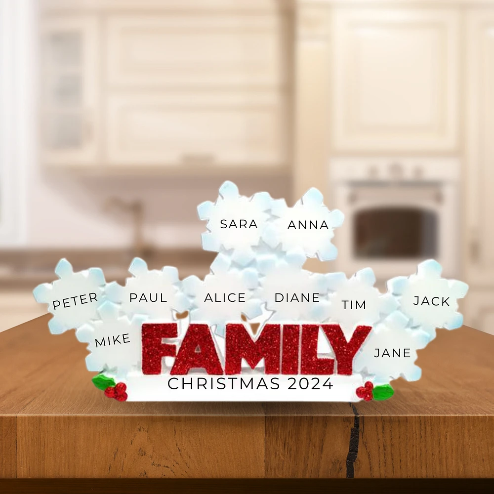 Snowflake Family of 10- Table Topper Stand Decoration