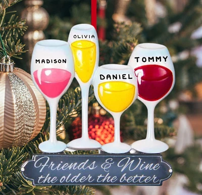 Friends and Wine Ornament