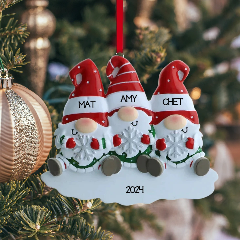 Gnome Family of Ornament