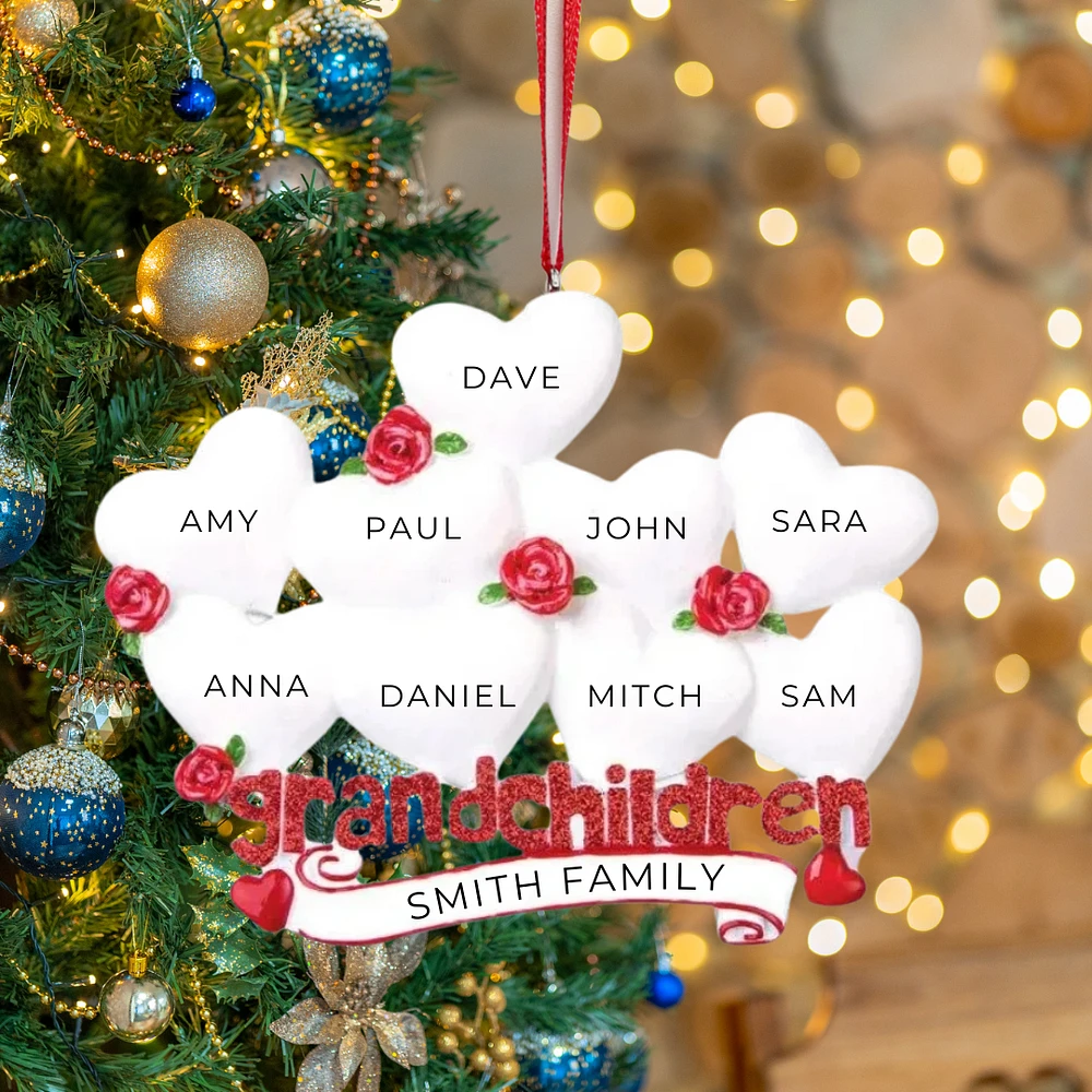 Grandchildren with Nine Hearts Ornament